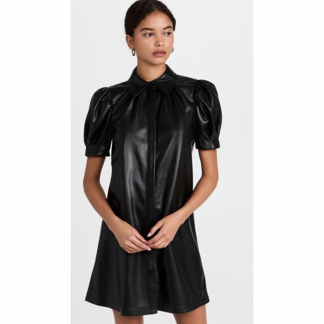 アリス アンド オリビア alice + olivia レディース ワンピース ワンピース・ドレス Jem Vegan Leather Mini Dress Black