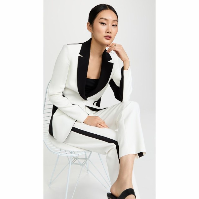 アリス アンド オリビア alice + olivia レディース スーツ・ジャケット アウター Macey Fitted Notch Collar Blazer Off White/Black