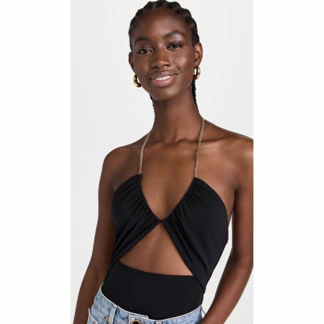 アリス アンド オリビア alice + olivia レディース ボディースーツ インナー・下着 Sariya Cutout Thong Bodysuit Black