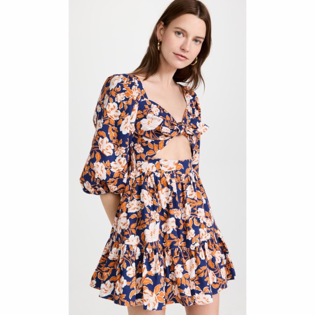 アムール AMUR レディース ワンピース ミニ丈 ワンピース・ドレス Medina Mini Dress Twilight Blue Floral