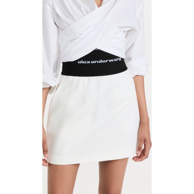 アレキサンダー ワン Alexander Wang レディース ミニスカート スカート Miniskirt with Logo Waistband Snow White