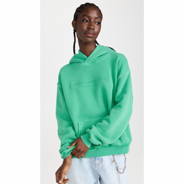 アレキサンダー ワン Alexander Wang レディース パーカー スウェット トップス Sweatshirt Hoodie with Raised Logo Cactus