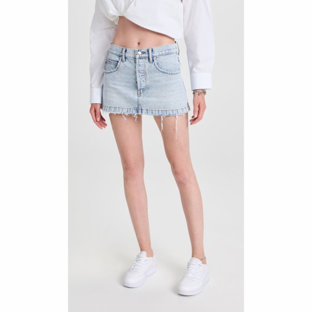 アレキサンダー ワン Alexander Wang レディース ミニスカート スカート Frayed Edge Low Jean Miniskirt Pebble Bleach