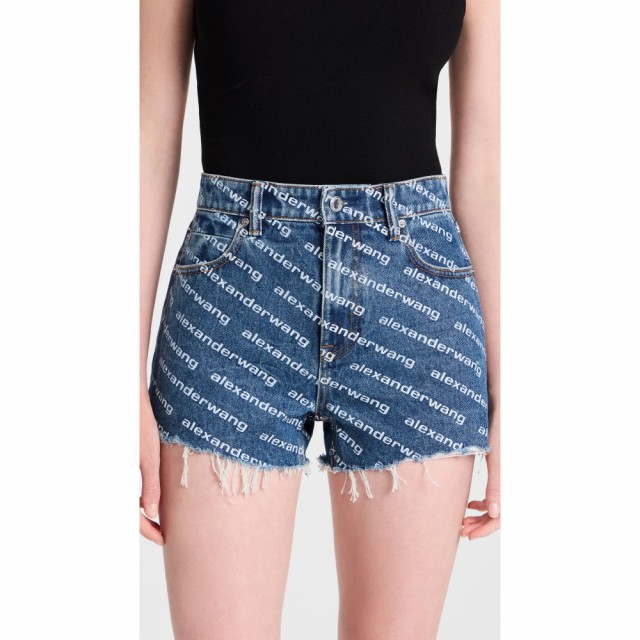 アレキサンダー ワン Alexander Wang レディース ショートパンツ ボトムス・パンツ Deep Blue Bite Shorts with White Logo Deep Blue/Wh