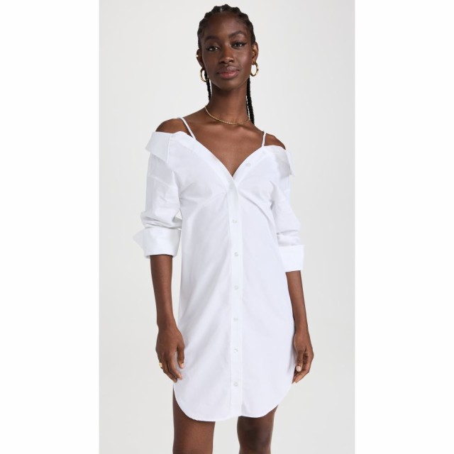 アレキサンダー ワン Alexander Wang レディース ワンピース シュシュ シャツワンピース Off Shoulder Shirt Dress with Scrunchie Strap