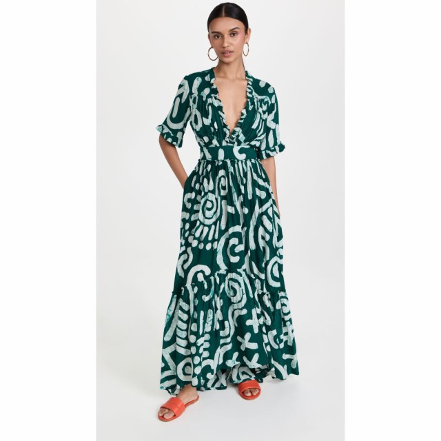 ブサヨ Busayo レディース ワンピース マキシ丈 ワンピース・ドレス Tomi Maxi Dress Green/White