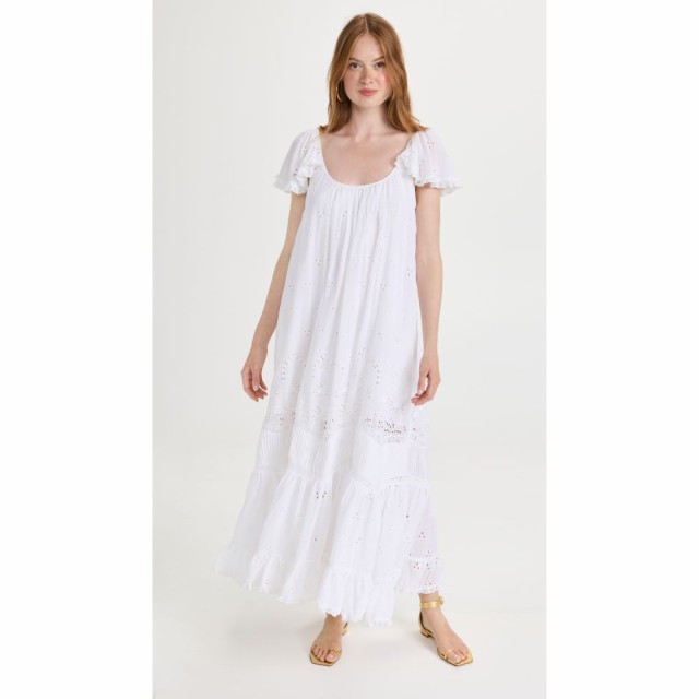 ティモ byTiMo レディース ワンピース ミドル丈 ワンピース・ドレス Broderie Anglaise Midi Dress White