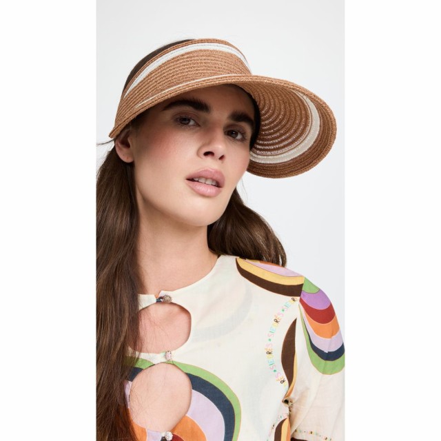 ユージニア キム Eugenia Kim レディース サンバイザー 帽子 Ricky Visor Camel/Ivory