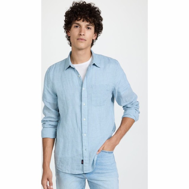 ファレティ Faherty メンズ シャツ トップス Linen Laguna Shirt Summer Blue Check