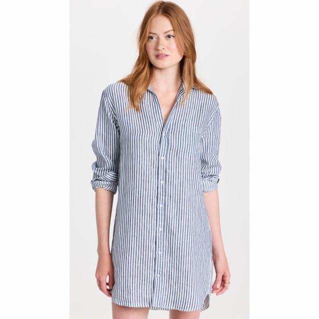 フランクandアイリーン Frank and Eileen レディース ワンピース ワンピース・ドレス Mary Woven Button Up Dress Navy Blue Stripe