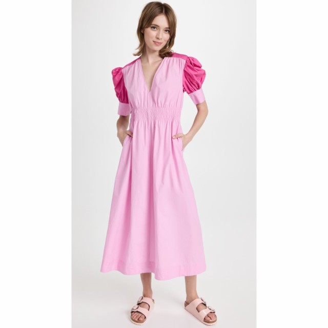 ガニー GANNI レディース ワンピース ワンピース・ドレス Block Cotton Poplin Dress Phlox Pink