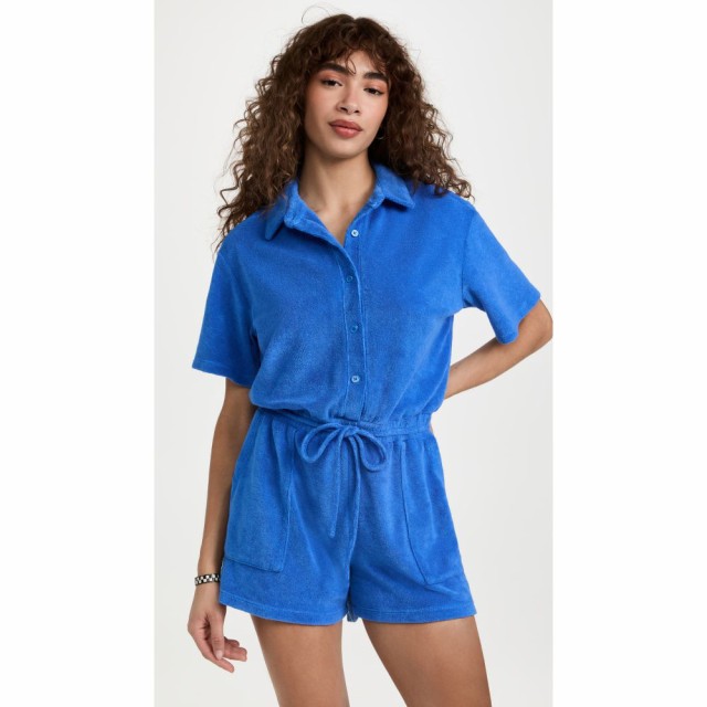 モンロー MONROW レディース ビーチウェア オールインワン 水着・ビーチウェア Terry Cloth Romper Cerulean