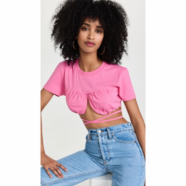 ジャックムス Jacquemus レディース Tシャツ トップス Le Baci Tee Dark Pink