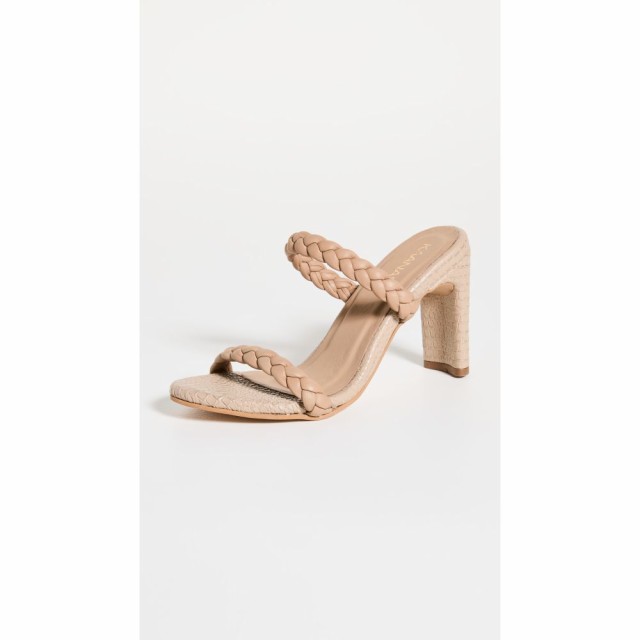 カーナス KAANAS レディース サンダル・ミュール シューズ・靴 Isa Heeled Sandals with Braid Straps Almond