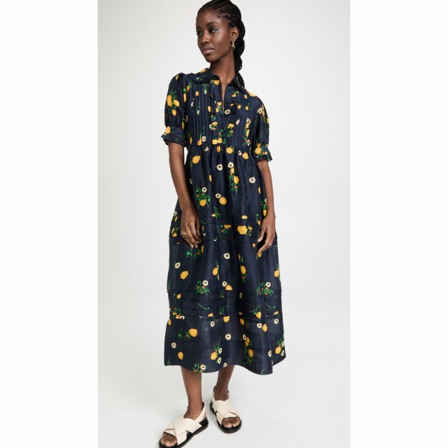 リーマシューズ Lee Mathews レディース ワンピース ミドル丈 ワンピース・ドレス Ketty Midi Dress Navy Floral