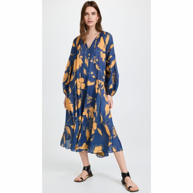 リーマシューズ Lee Mathews レディース ワンピース マキシ丈 ワンピース・ドレス Malorie Maxi Dress Navy Orange