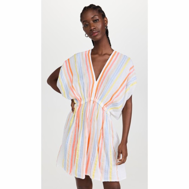 レムレム Lemlem レディース ビーチウェア ワンピース・ドレス 水着・ビーチウェア Tirunesh Short Plunge Neck Dress Stripe Sunrise