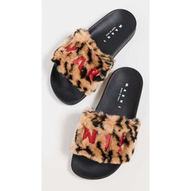 マルニ Marni レディース サンダル・ミュール シューズ・靴 Logo Slides Leopard