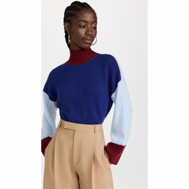 マルニ Marni レディース ニット・セーター タートルネック クロップド トップス Cropped Turtleneck Cashmere Sweater Bluette