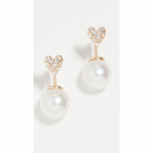 ミズキ Mizuki レディース イヤリング・ピアス ハート ジュエリー・アクセサリー Heart and Pearl Horizon Earrings Gold