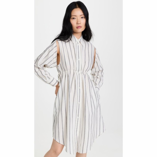 エムエムシックス MM6 Maison Margiela レディース ワンピース シャツワンピース ワンピース・ドレス Striped Shirt Dress White