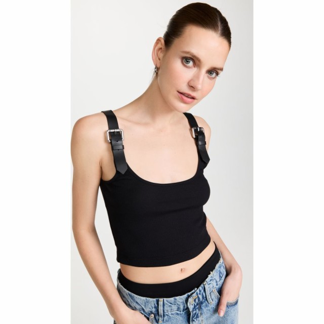 モンス Monse レディース ベアトップ・チューブトップ・クロップド トップス Belted Crop Top Black