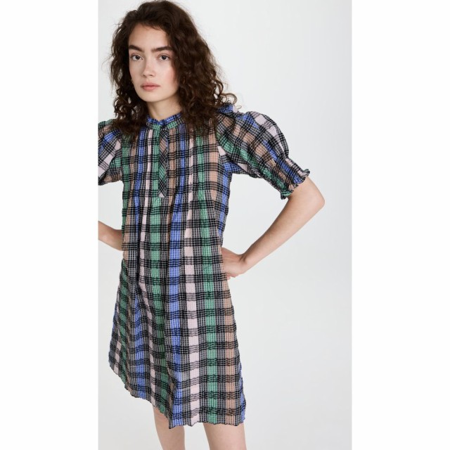 ムンテ MUNTHE レディース ワンピース ワンピース・ドレス Vantasic Plaid Dress Black