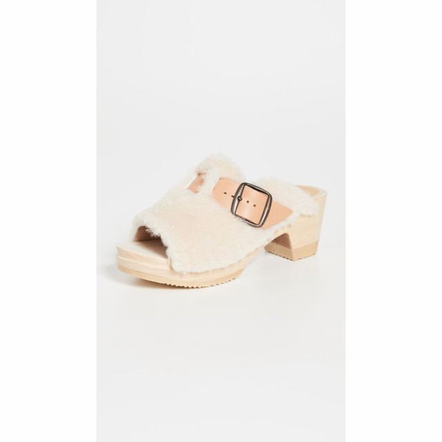 ナンバーシックス No.6 レディース クロッグ シューズ・靴 Riley Shearling Mid Heel Clogs Natural