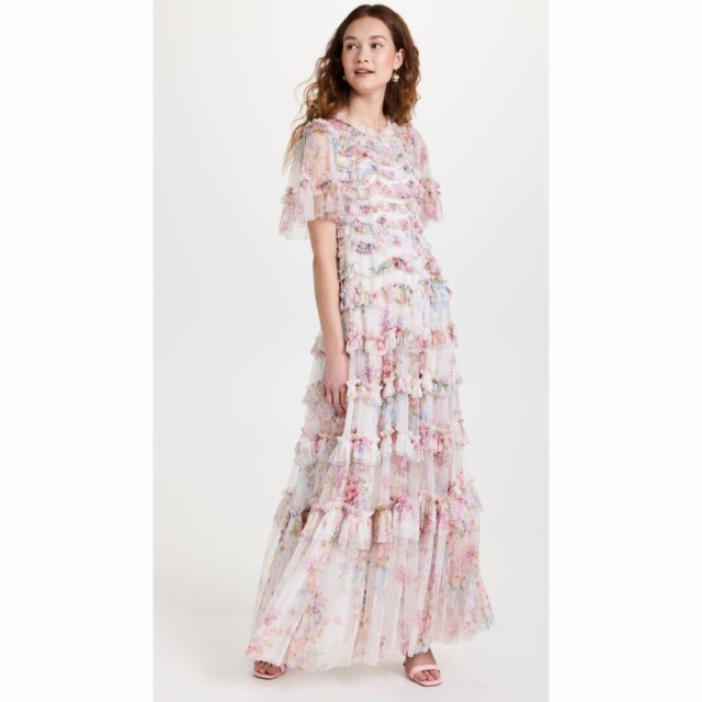 ニードル アンド スレッド Needle and Thread レディース パーティードレス ワンピース・ドレス Floral Wonder Ruffle Gown Moonshine