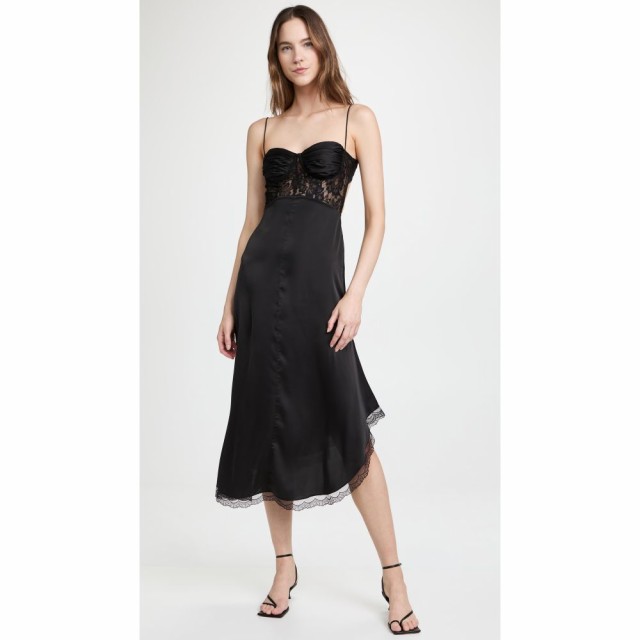 ナターシャ ジンコ Natasha Zinko レディース ワンピース スリップドレス ミドル丈 ワンピース・ドレス Midi Slip Dress with Lace Black