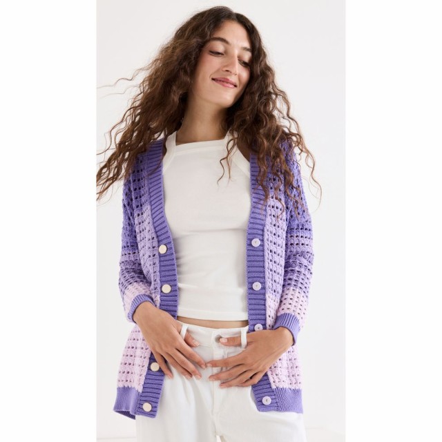 オリビアルービン Olivia Rubin レディース カーディガン トップス Mika Pastel Stripe Cardigan Lilac