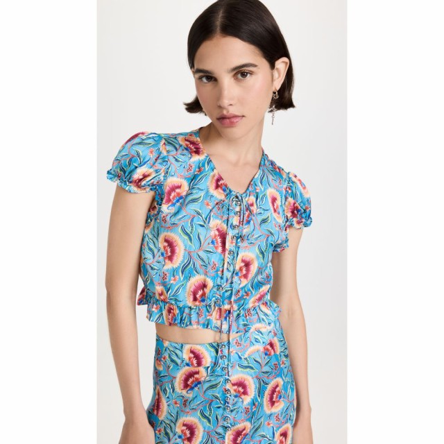 パコラバンヌ Paco Rabanne レディース トップス Floral Top Blue Indian Flower