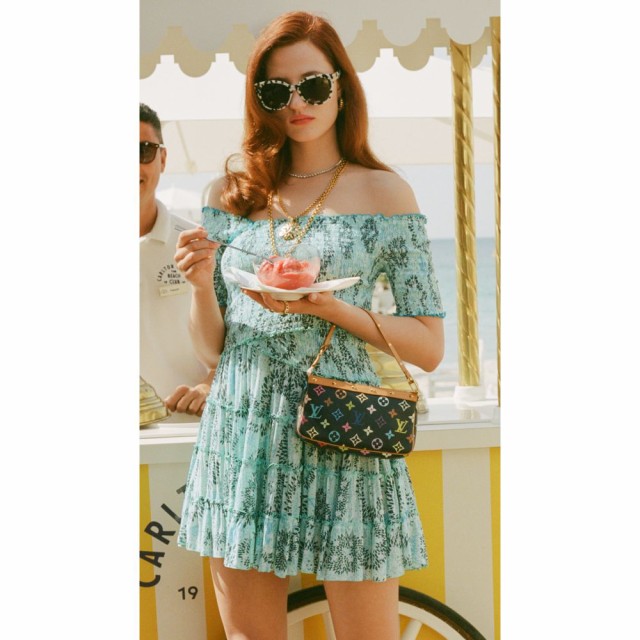 プーペット セント バース Poupette St Barth レディース ワンピース ミニ丈 ワンピース・ドレス Soledad Mini Dress Aqua Sunflower