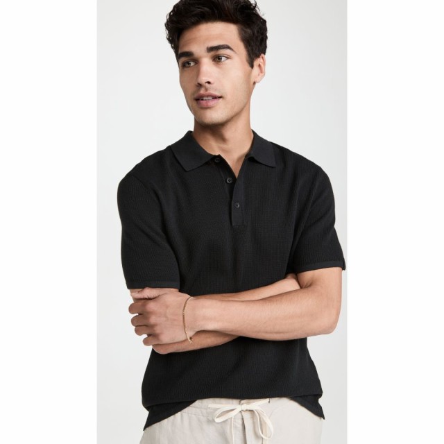 ラグandボーン Rag and Bone メンズ ポロシャツ トップス Harvey Knit Polo Black