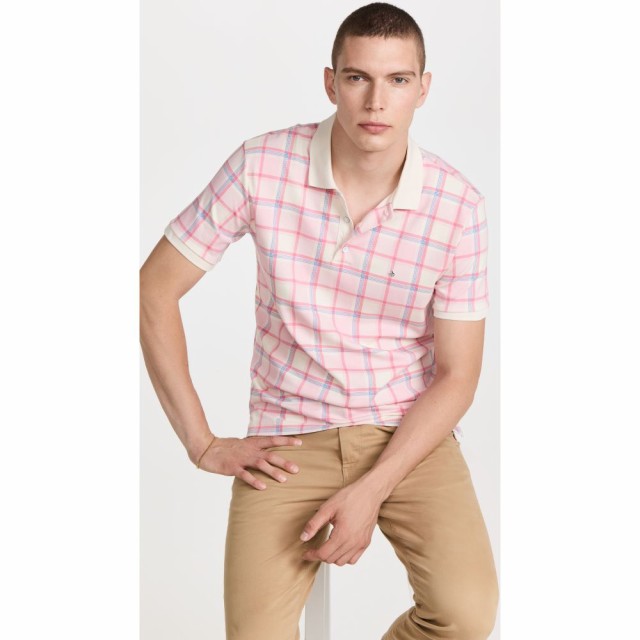 ラグandボーン Rag and Bone メンズ ポロシャツ トップス Plaid Interlock Polo Pink