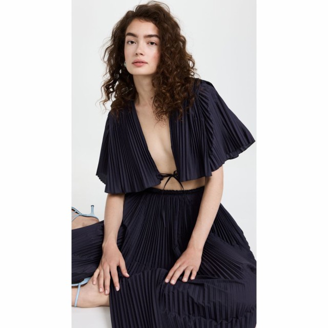 ロージーアスリン Rosie Assoulin レディース トップス Knife Pleat Capelette Top Navy