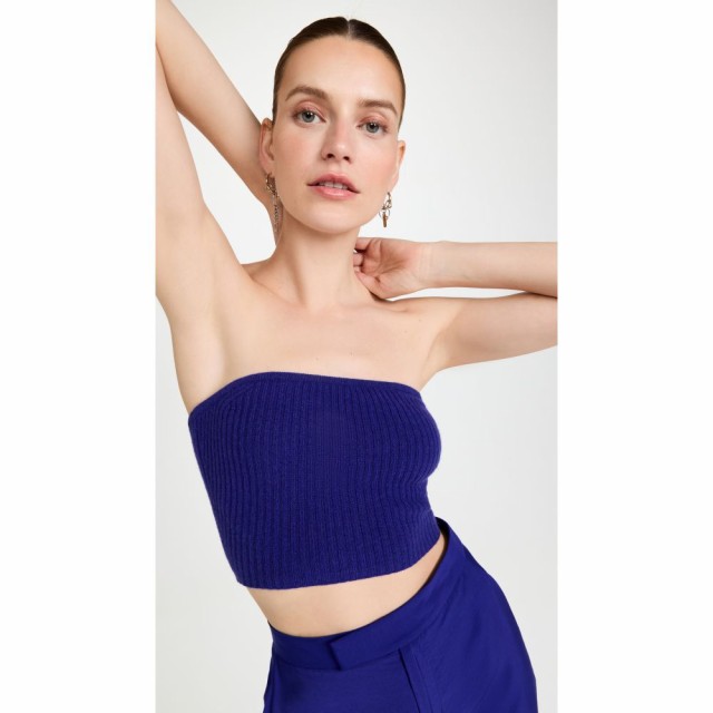 ラポワント LAPOINTE レディース ベアトップ・チューブトップ・クロップド トップス Cashmere Tube Top Indigo