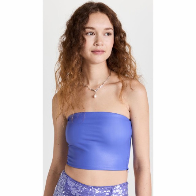 ラポワント LAPOINTE レディース ベアトップ・チューブトップ・クロップド トップス Faux Leather Tube Top Lilac