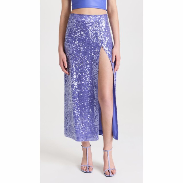 ラポワント LAPOINTE レディース スカート スリットスカート Sequin Viscose High Waist Slit Skirt Lilac