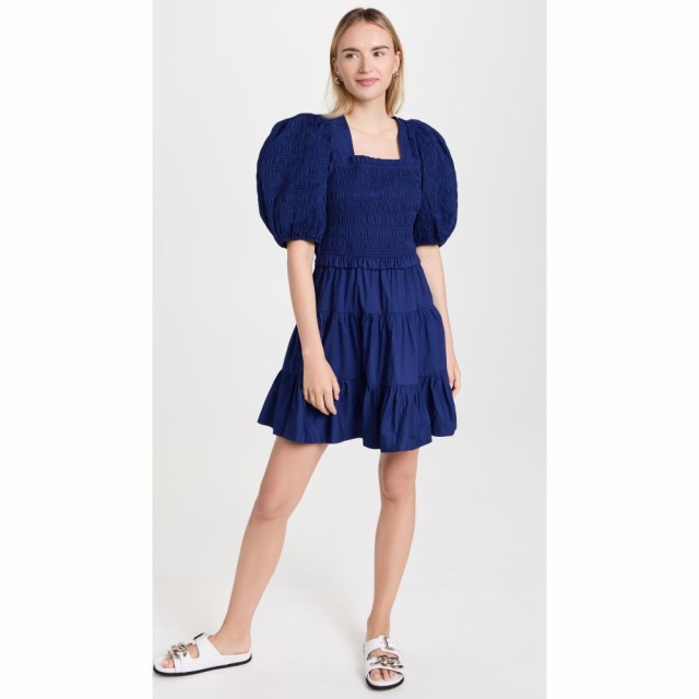 シー Sea レディース ワンピース ワンピース・ドレス Puff Sleeve Smocked Dress Cobalt