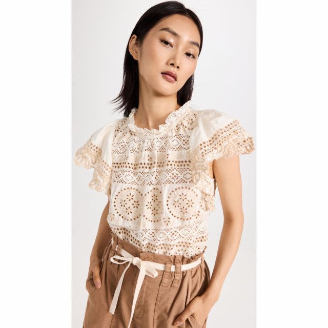 シー Sea レディース トップス Flutter Sleeve Top Cream