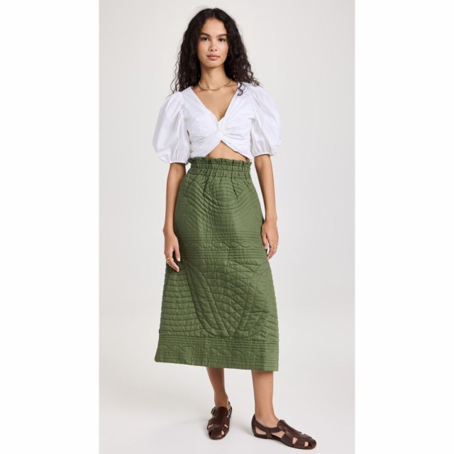 シー Sea レディース スカート Quilted Skirt Moss