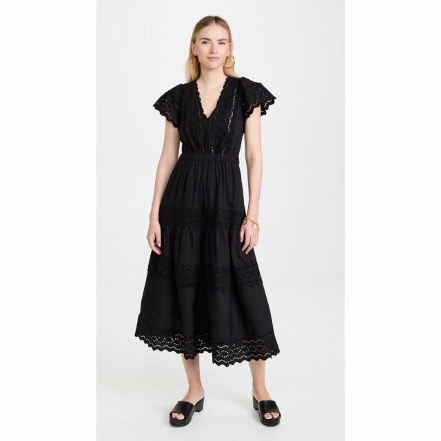 シー Sea レディース ワンピース Vネック ワンピース・ドレス Flutter Sleeve V Neck Dress Black