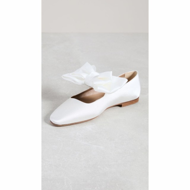 スリーパー Sleeper レディース スリッポン・フラット シューズ・靴 Aristocrat Satin Ballet Flats in White White