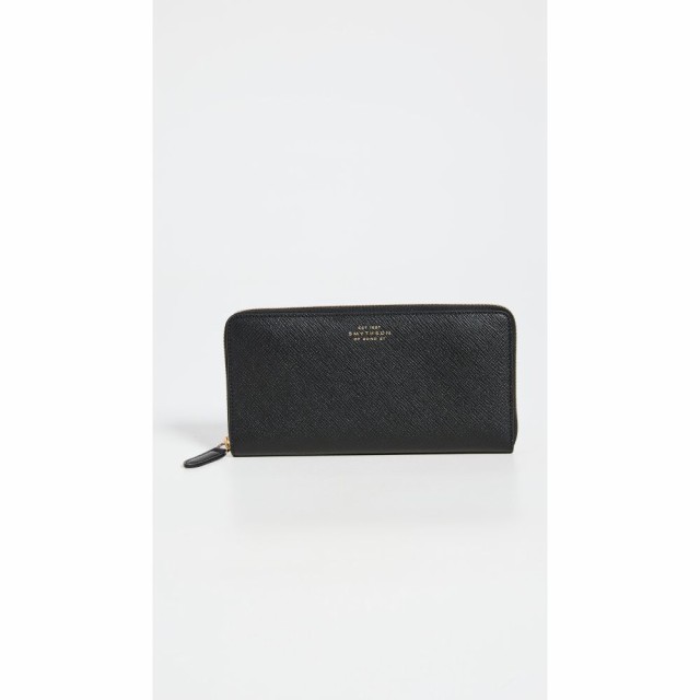 スマイソン Smythson レディース 財布 Large Zip Around Wallet Black