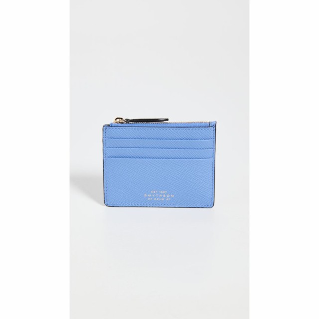 スマイソン Smythson レディース カードケース・名刺入れ 小銭入れ 6 Credit Card Coin Purse Nile Blue