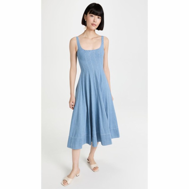 スタウド STAUD レディース ワンピース ワンピース・ドレス Wells Dress Light Wash