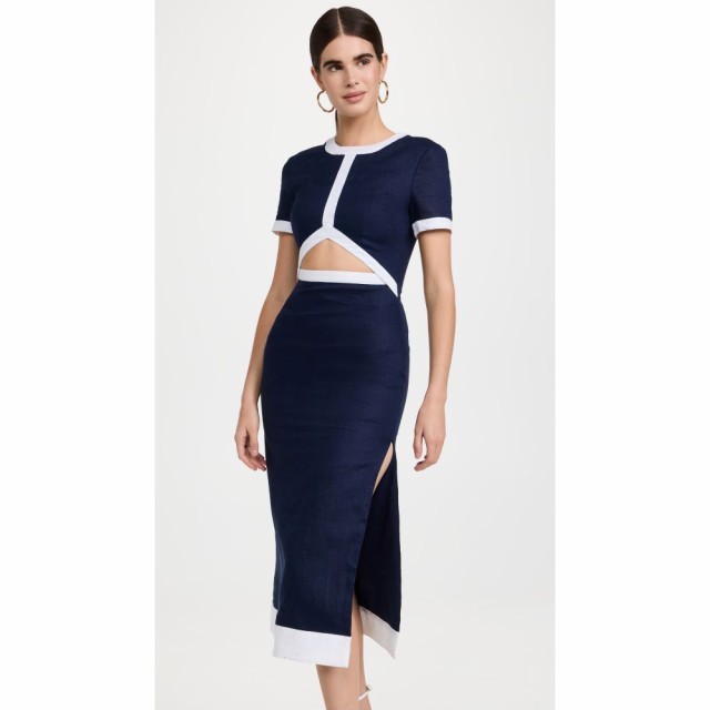 スタウド STAUD レディース ワンピース ワンピース・ドレス Perla Dress Navy/White