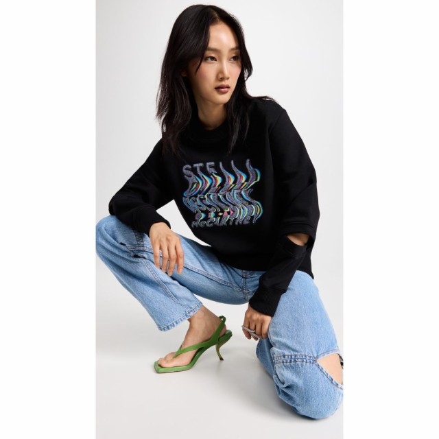 ステラ マッカートニー Stella McCartney レディース スウェット・トレーナー トップス Glitch Logo Sweatshirt Black