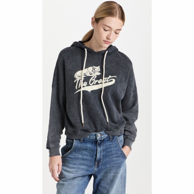 ザ グレート THE GREAT. レディース パーカー トップス The Teammate Hoodie Washed Midnight Blue/Cougar